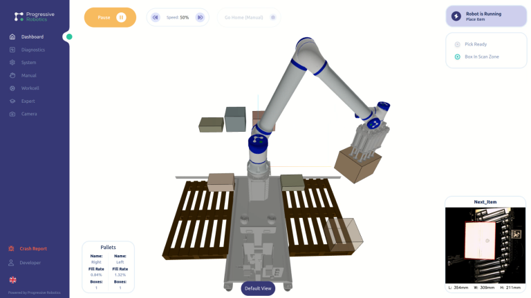 Progressive Robotics mixed palletizing HMI