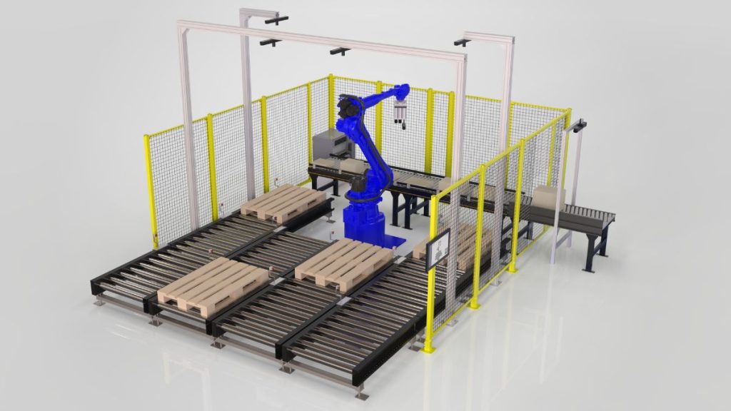 AnyStack Palletizer Pro with industrial robot and 4 pallets