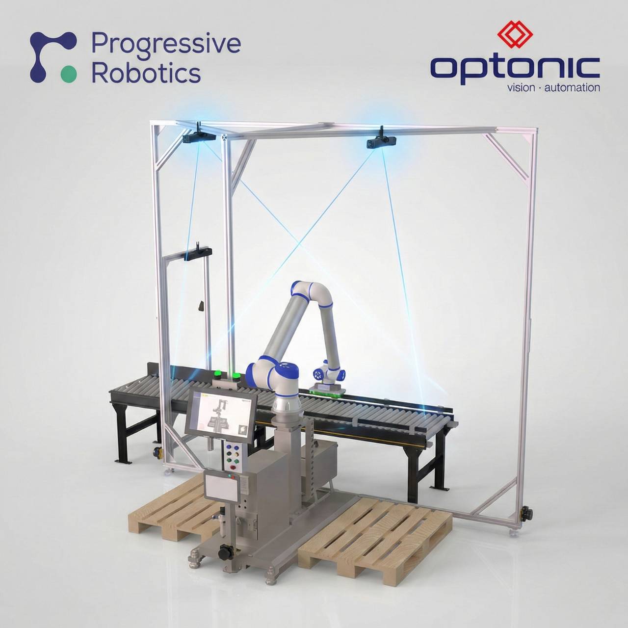 AnyStack Palletizer mit Optonic Kameras für 3d Vision